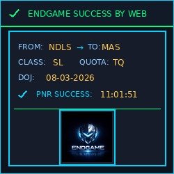 EndGame Tatkal Software booking result